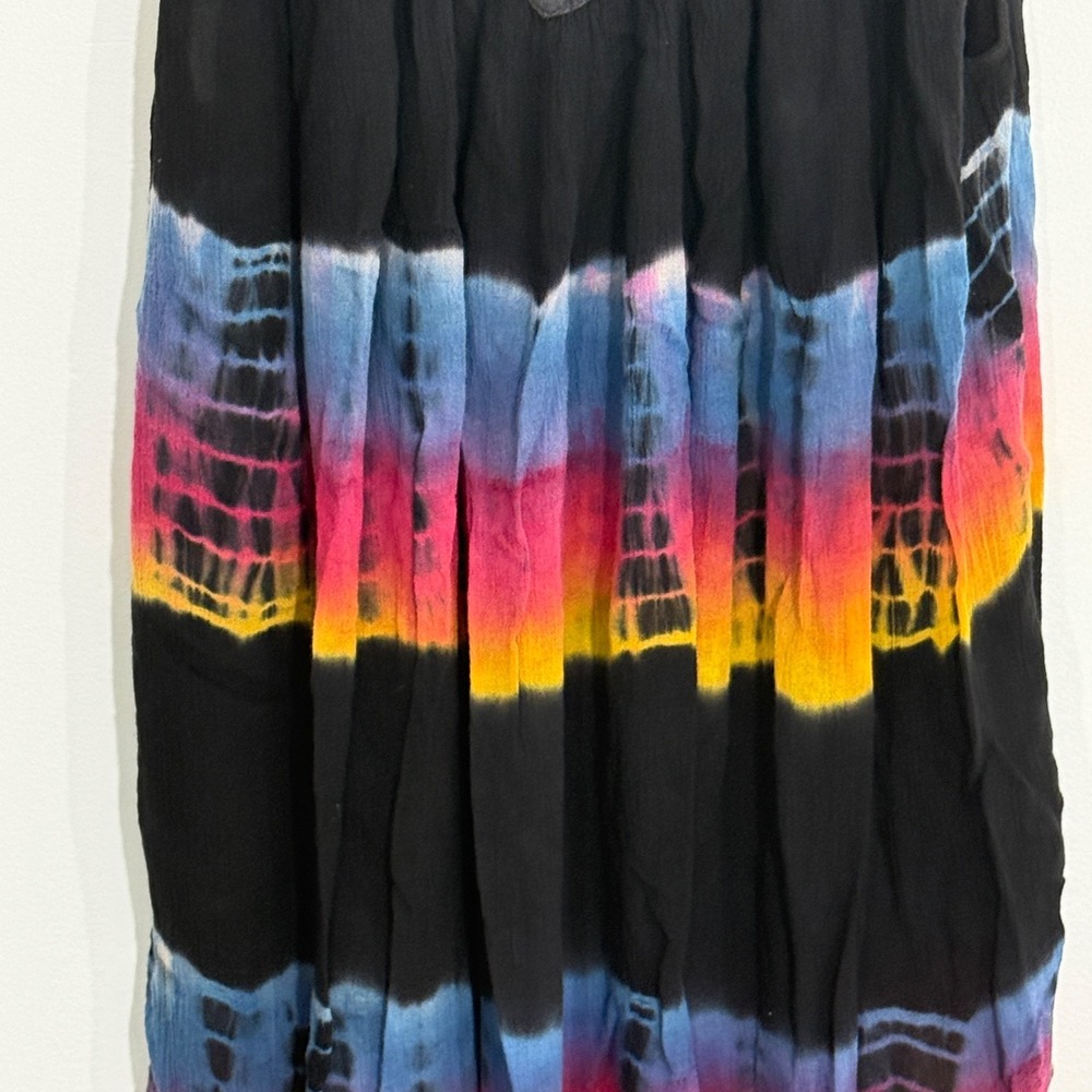 Belma Womens Dress Free Size Black Tie Dye Boho Hippie Beach Vacation - Picture 3 of 13